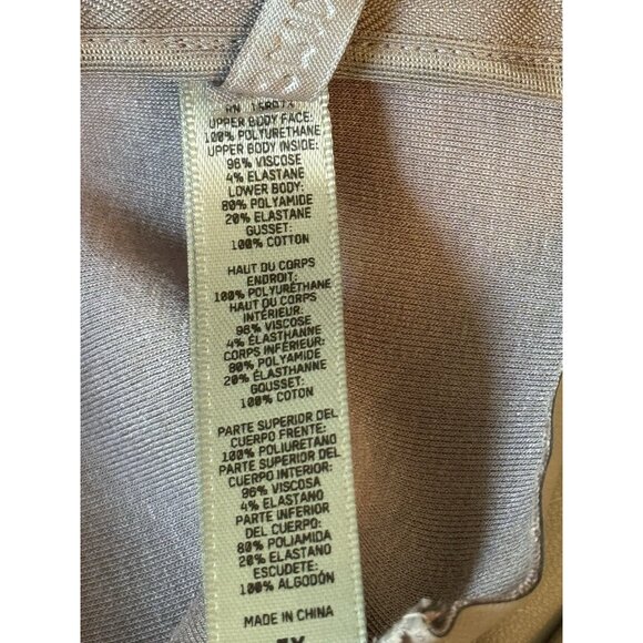 SKIMS Faux Leather Mock Neck Bodysuit 3X Long Sleeve Jasper Brown Thong Clubwear - Picture 11 of 14